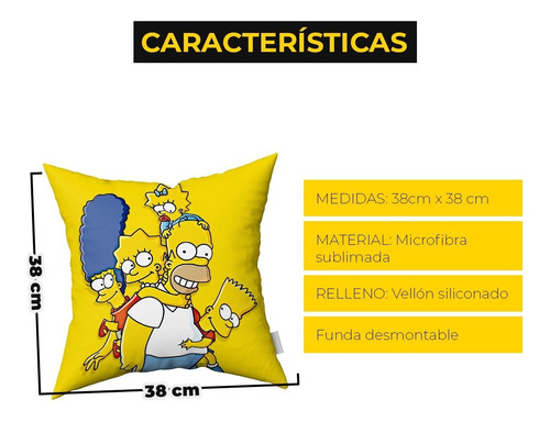 Imagen 5 de 5 de Combo Almohadones Almohadón Los Simpsons Vellon Siliconado
