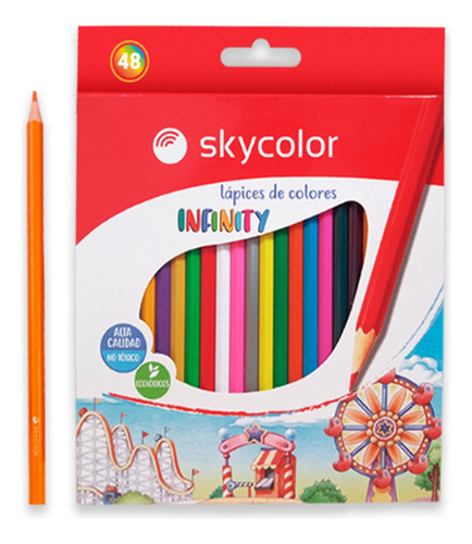 Lápices Colores Skycolor Infinity Largos X 48 