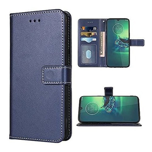 Funda Flip Cover Magnetica Motorola G8 Plus, Azul 