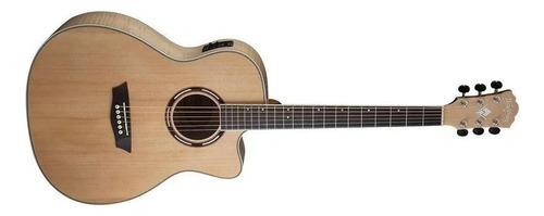 Violão acústico Washburn Apprentice AG40CE para destros natural brilhante