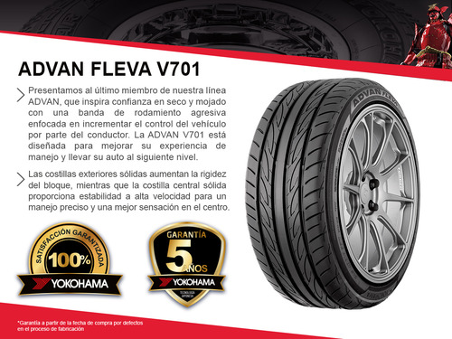 Llanta 195/55 R16 Yokohama Advan Fleva V701 87v