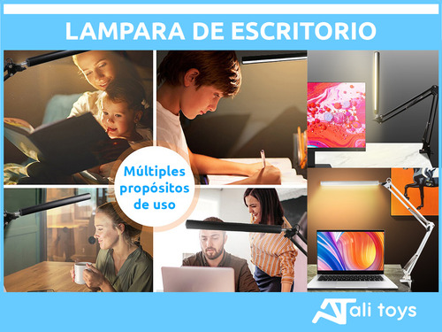 Lampara Escritorio Articulada Led Usb Luz Dibujo Cálida Fria Color De La Estructura Negro