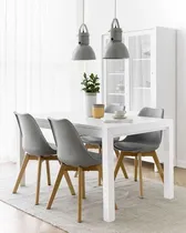 Comprar Combo Eco Mesa Laqueada 120x80 + 4 Sillas Tulip Gris