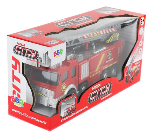 Caminhão Bombeiro Lança Água Com Sirene, Luz E Som Bbr Toys Vermelho