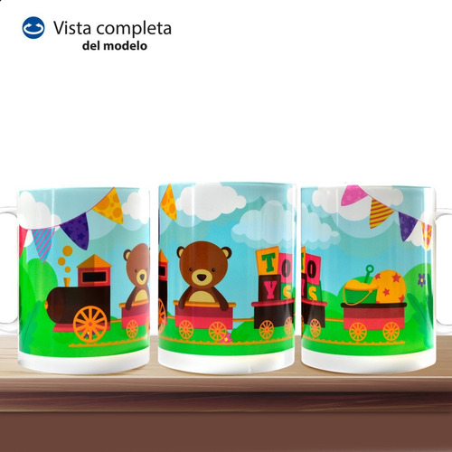 Imagen 3 de 7 de Taza Plastica Con Plato Infantil Personajes Animados Set