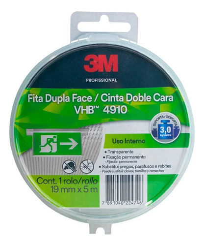 Cinta Adhesiva Doble Faz 3m 5m Vhb