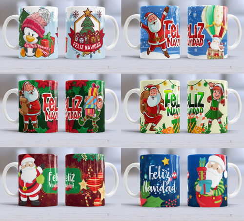 45 Tazas Navideñas Mayoreo Navidad Feliz Regalo Diseños Vari
