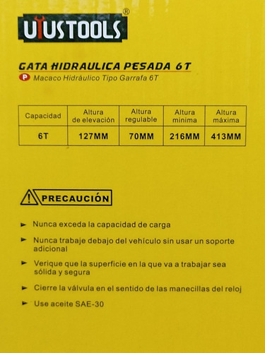 Imagen 2 de 3 de Gato Hidraulico De 6 Toneladas Tipo Pesado