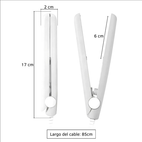 Mini Plancha Flequillo Alisadora Portátil Viajera 220v Blanco