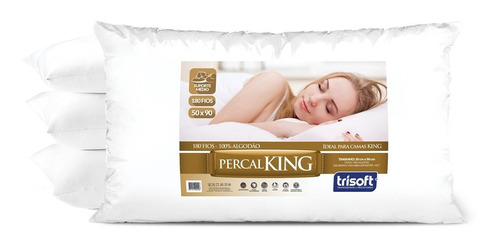 Travesseiro Percal King 50 X 90 Cm - Trisoft