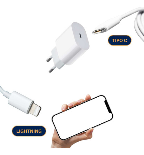 Carregador Turbo 30w Usb-c Lightning iPhone 8 X 11 12 13 14