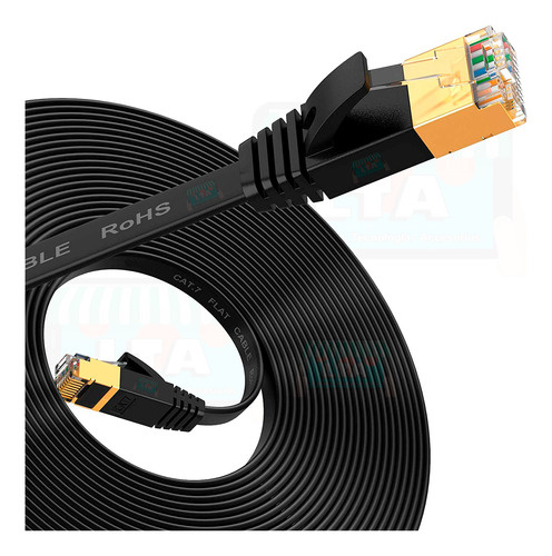 Cable Red Plano Cat7 Stp 100% Cobre Ia 5 Metros Gtía. X Vida