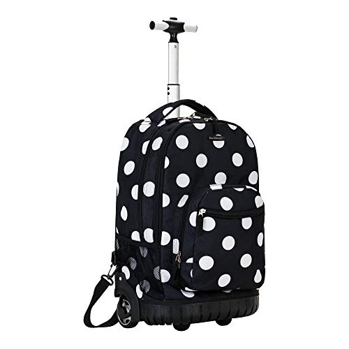 Rockland Single Handle Rolling Backpack, Black Dot, Kvg28