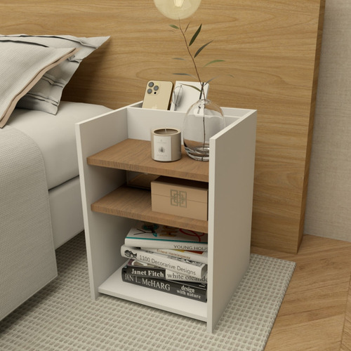 Mesa Cabeceira Quarto Pequena Branca Nicho Cama Box Moderna