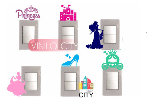 Stickers Decorativos Para Pared Lisa Princesas 6 Pzs