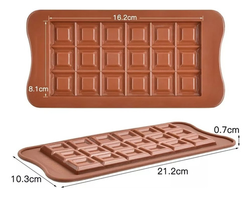 Molde De Silicón Para Tabletas De Chocolate 18 Cavidades 