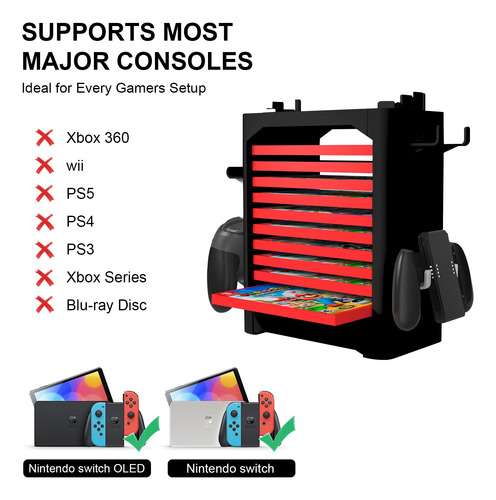 Video Game Holder Controller Organizer For Ns Switch