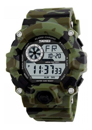 Relógio Masculino Skmei Digital 1019 - Verde E Camuflado