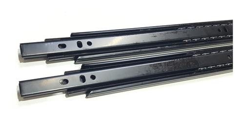 Imagen 1 de 4 de Corredera Telescopica 45cm 20kg Negra Guia Cajon X 10 Pares