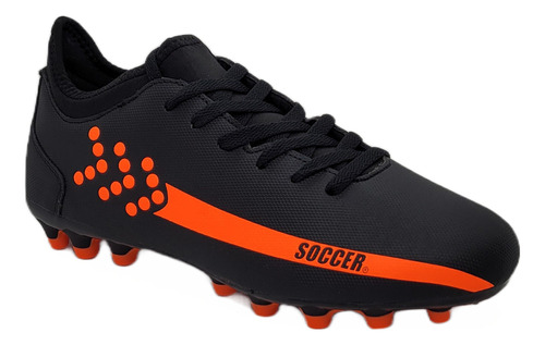 Zapatillas Soccer De Fútbol Black/orange Adulto Sps-4