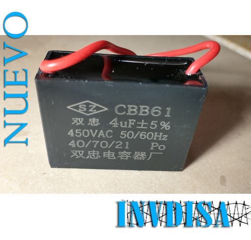 Cbb61 4uf 450vac Aire Acondicionado Condensador De Arranque (Usado)
