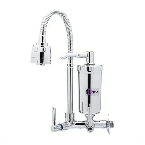 comprar Torneira de cozinha cromada com filtro integrado tubo flexível bica design moderno gourmet eficiente chuveirinho arejador econômico fácil instalação e alta qualidade Tik de Casa TFPABS