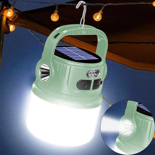 Una Bombilla Solar Digital, Luz Nocturna, Para Acampar Al Ai