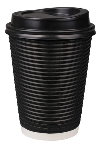 50 Vaso Cartón Desechable Con Tapa 8 Oz Bebidas Caliente