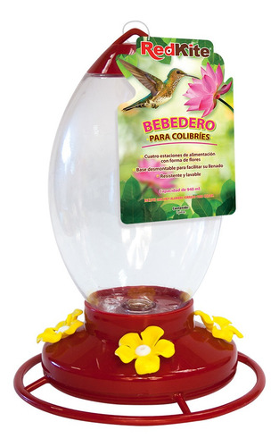 Imagen 3 de 5 de Bebedero Para Colibrí 940ml Plástico Con Néctar 1.5l Redkite