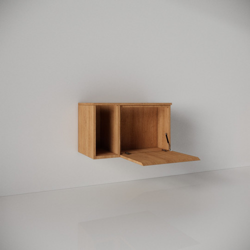 Mueble Vanitory Baño Colgante Melamina Mdf 18mm Moderno Todo Enchapado En Pino Sin Bacha Sin Agujeros