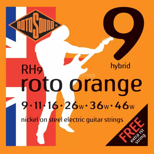Imagem 1 de 1 de Encordoamento Rotosound Guitarra Rh9 Hybrid