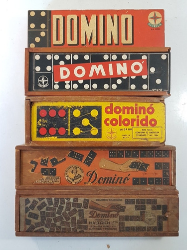 Antigo Dominó Estrela Anos 60 Na Caixa De Madeira (Usado)