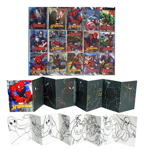 10 Libro Mágico Avengers Raspadita Colorear Souvenir Piñata