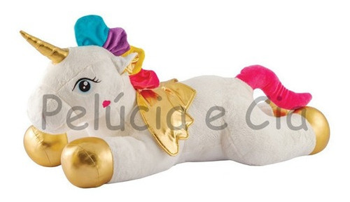 Imagem 3 de 3 de Unicórnio Pelúcia 90cm Almofada Bebe Fofinho