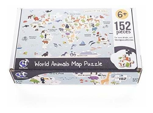 - Terra Puzzles Wild Animals Of The World Map Colorful And V