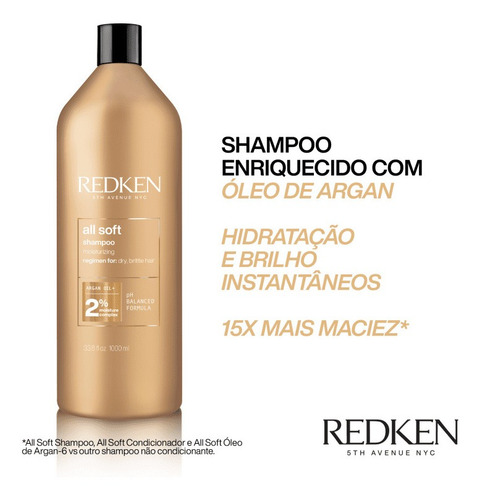 Redken All Soft Shampoo 1000ml