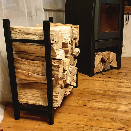Imagen 6 de 9 de Leñero Estante Para Madera O Leña De Acero Negro
