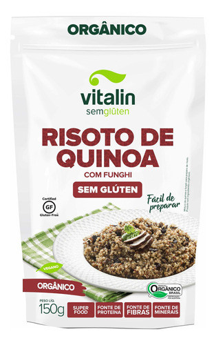 Risoto De Quinoa Com Funghi Orgânica S/ Glúten Vitalin 150g