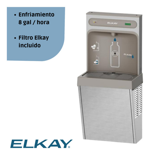 Llenador Elkay Agua Fría Beber Estación Enfriador Hands Free