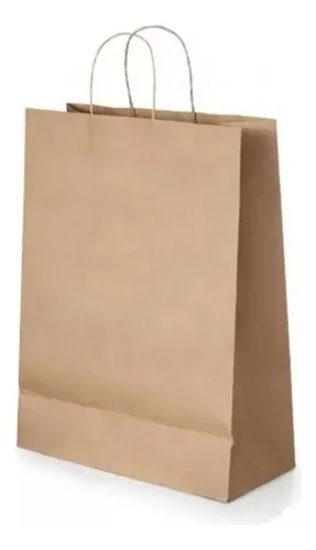 Bolsa Ecológica Papel Kraft / 30 X 41 X 12/ Pack 50 Unidades