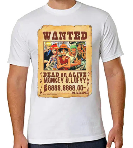 Remera One Piece Luffy 26 (blanca) Ideas Mvd