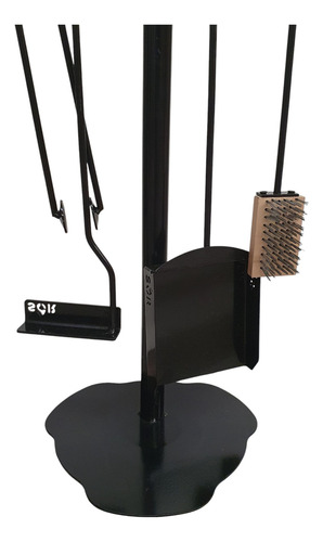 Kit Parrillero 4 Piezas Con Soporte De Pie Hierro Asador