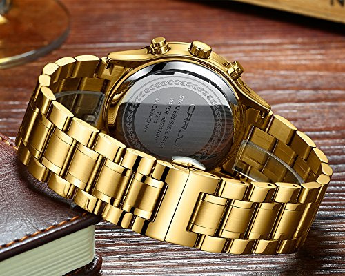 Reloj Crrju Gold Business Date De Acero Inoxidable Para Homb
