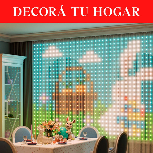 Luces Led De Cortina Smart 3x2 Metros 400 Luces Control Ip65 Multicolor