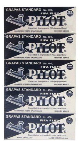 5 Cajas De Grapas Estandar Pilot Fifa Flex 400