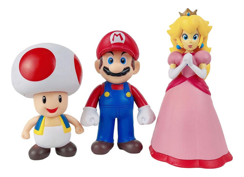 Figura Super Mario Bros, Mario, Yoshi, Peach, Bowser, Toad