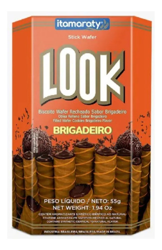 Biscoito Look Wafer Recheado Sabor Brigadeiro 55g