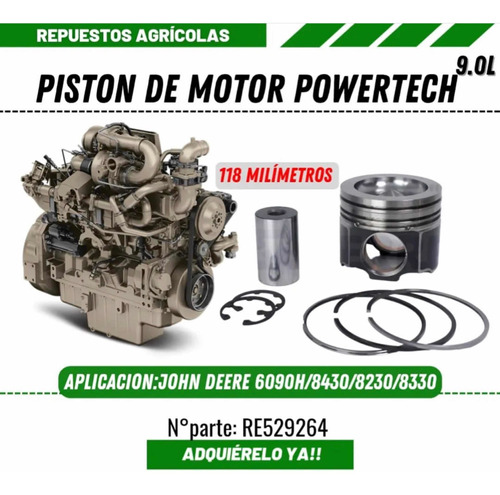Piston John Deere 6090h Powertech Plus9.0l Re529264 118.35mm