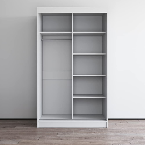 Armario Aria De 2 Puertas De 47 Pulgadas Blanco Con Espejo Blanco