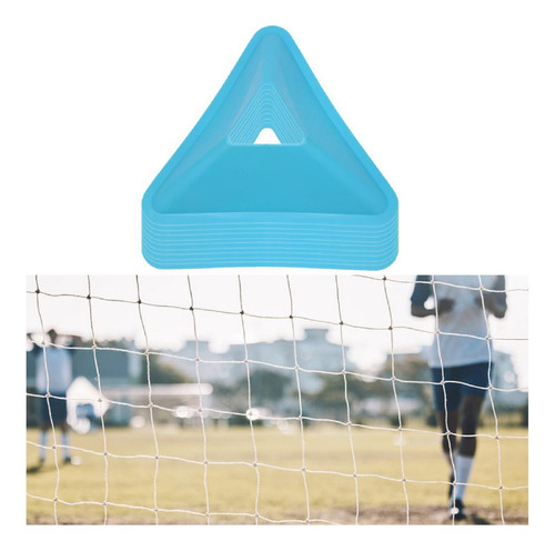 10 Conos Triangulares De Entrenamiento De Fútbol, Azules